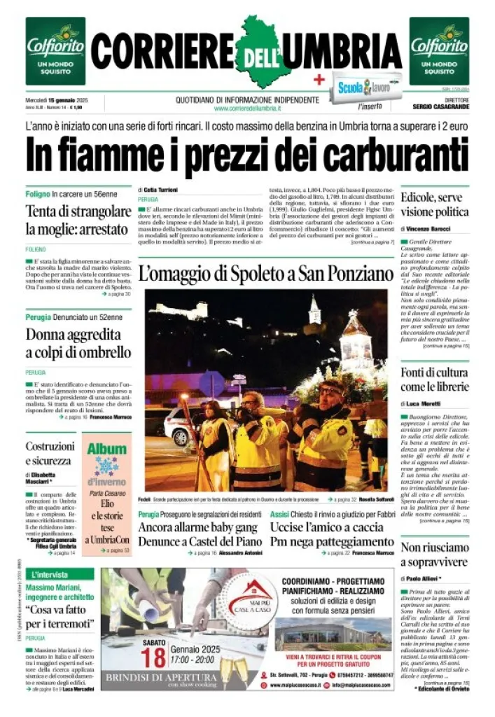 Prima-pagina-corriere umbria-del-2025-01-15